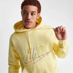 Men's Nike Club Fleece+ Futura Fleece Pullover Hoodie Lemon Chiffon - DX0541 706 12 Men's Nike Club Fleece+ Futura Fleece Pullover Hoodie Lemon Chiffon - DX0541 706 -Nike Sportwear Sales DX0541 706 M5