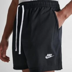 Men's Nike Club Mesh Flow Shorts Black/White - DX0735 010 -Nike Sportwear Sales DX0735 010 M5