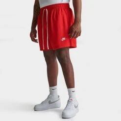 Men's Nike Club Mesh Flow Shorts University Red/White - DX0735 657