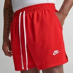 Men's Nike Club Mesh Flow Shorts University Red/White - DX0735 657 -Nike Sportwear Sales DX0735 657 M5