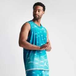Nike Men's Jordan Essentials Allover Print Mesh Jersey Aquatone/White - DX9665 483 10 Nike Men's Jordan Essentials Allover Print Mesh Jersey Aquatone/White - DX9665 483 -Nike Sportwear Sales DX9665 483 M3