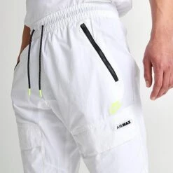 Men's Nike Sportswear Air Max Woven Cargo Pants White/Black/Volt - FB1441 100 -Nike Sportwear Sales FB1441 100 M5