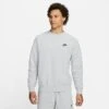 Men's Nike Club Terry Crewneck Sweatshirt Wolf Grey/Black - FB4979 012 -Nike Sportwear Sales FB4979 012 M1