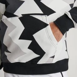 Nike Men's Jordan Flight MVP Allover Heritage Print Fleece Pullover Hoodie Sail/Black/Black/Black - FB7014 133 -Nike Sportwear Sales FB7014 133 M6