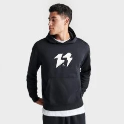 Nike Men's Jordan Flight MVP Fleece Pullover Hoodie Black/Sail - FB7021Â 010