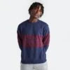 Men's Nike Club French Terry Colorblocked Crewneck Sweatshirt Midnight Navy/Night Maroon - FB7848 410 -Nike Sportwear Sales FB7848 410 M1