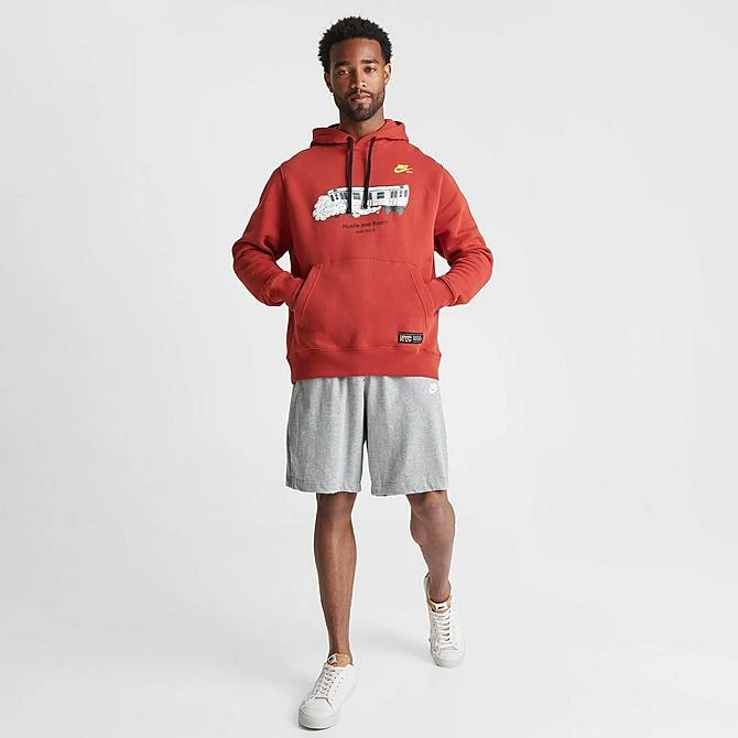 Men's Nike Sportswear Club Fleece NYC Hustle Graphic Hoodie Cinnabar/Black - FB9029 623 4 Men's Nike Sportswear Club Fleece NYC Hustle Graphic Hoodie Cinnabar/Black - FB9029 623 - Image 2