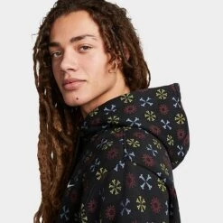 Men's Nike Sportswear Club Fleece Monogram Hoodie Black/Multi - FJ1635 010 -Nike Sportwear Sales FJ1635 010 M6