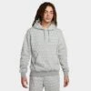 Men's Nike Sportswear Club Fleece Monogram Hoodie Dark Grey Heather/White - FJ1635 063 -Nike Sportwear Sales FJ1635 063 M1