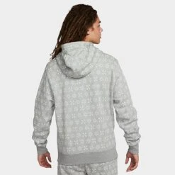 Men's Nike Sportswear Club Fleece Monogram Hoodie Dark Grey Heather/White - FJ1635 063 10 Men's Nike Sportswear Club Fleece Monogram Hoodie Dark Grey Heather/White - FJ1635 063 -Nike Sportwear Sales FJ1635 063 M3