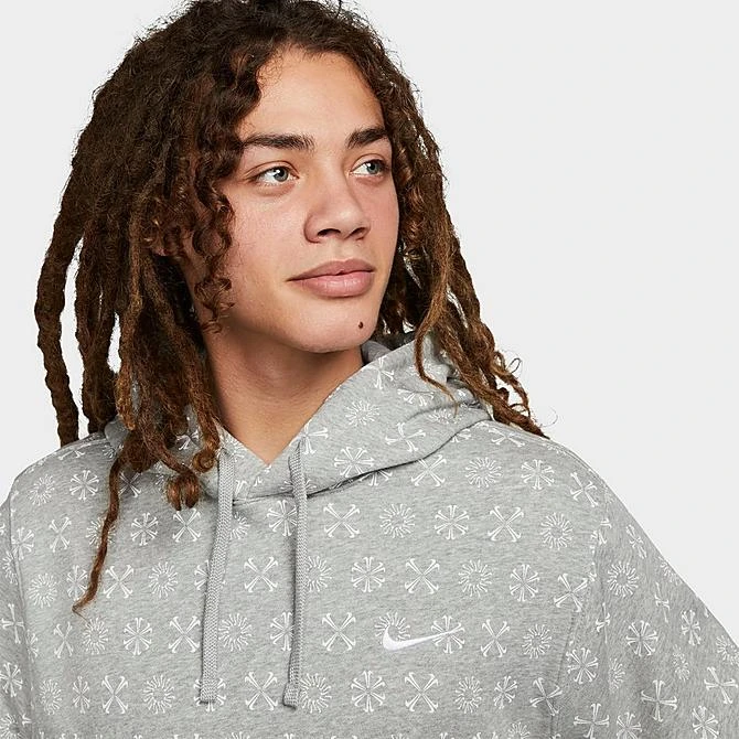 Men's Nike Sportswear Club Fleece Monogram Hoodie Dark Grey Heather/White - FJ1635 063 6 Men's Nike Sportswear Club Fleece Monogram Hoodie Dark Grey Heather/White - FJ1635 063 - Image 4