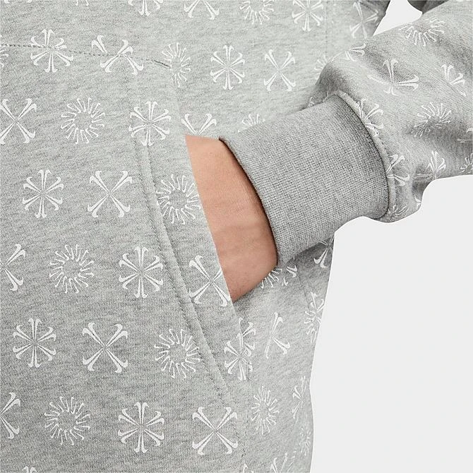 Men's Nike Sportswear Club Fleece Monogram Hoodie Dark Grey Heather/White - FJ1635 063 8 Men's Nike Sportswear Club Fleece Monogram Hoodie Dark Grey Heather/White - FJ1635 063 - Image 6