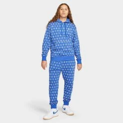 Men's Nike Sportswear Club Fleece Monogram Hoodie Game Royal - FJ1635 480 -Nike Sportwear Sales FJ1635 480 M2