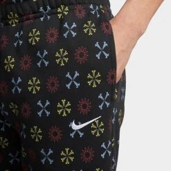 Men's Nike Sportswear Club Fleece Monogram Jogger Pants Black/White - FJ1637 010 -Nike Sportwear Sales FJ1637 010 M4