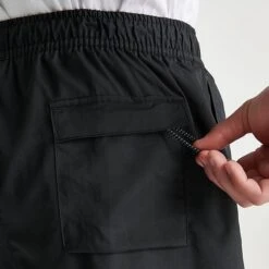 Men's Nike Sportswear Embroidered Woven Flow Shorts Black/White - FJ1653 010 -Nike Sportwear Sales FJ1653 010 M6