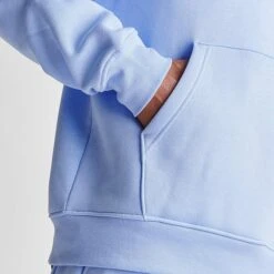 Nike Men's Jordan Essentials Jumpman Logo Fleece Pullover Hoodie Royal Tint/Royal Tint/Royal Tint/White - FJ7774 425 -Nike Sportwear Sales FJ7774 425 M6