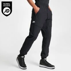 Men's Nike Sportswear Air Max Woven Cargo Pants Black/Black/White - FN0242 010