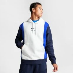 Men's Nike Air Retro Swoosh Fleece Pullover Hoodie Summit White/Obsidian/Game Royal - FN7691 122 10 Men's Nike Air Retro Swoosh Fleece Pullover Hoodie Summit White/Obsidian/Game Royal - FN7691 122 -Nike Sportwear Sales FN7691 122 M3