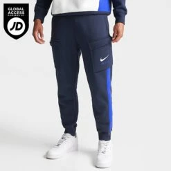 Men's Nike Air Retro Fleece Cargo Pants Obsidian/Game Royal - FN7693 451