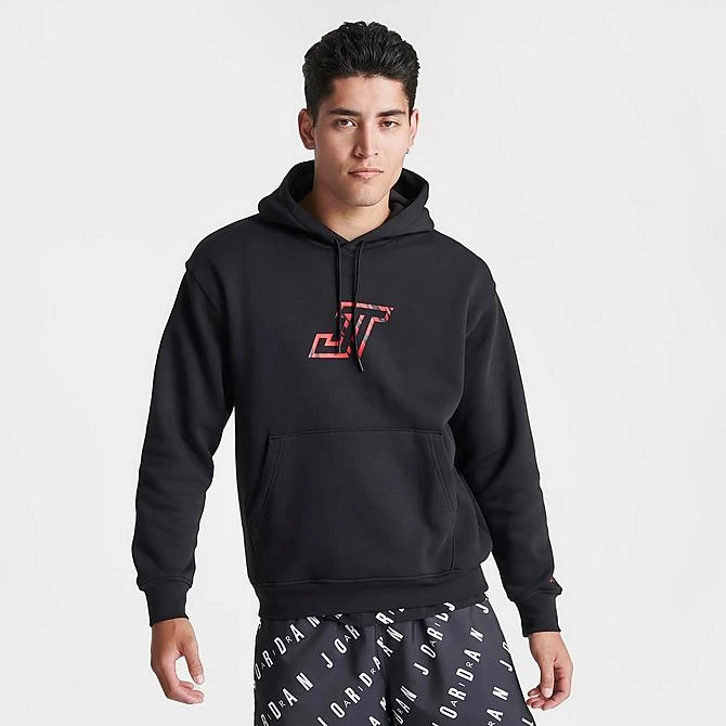 Nike Men's Jordan Jayson Tatum Logo Fleece Pullover Hoodie Black - FQ4140 010 5 Nike Men's Jordan Jayson Tatum Logo Fleece Pullover Hoodie Black - FQ4140 010 - Image 3