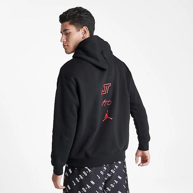 Nike Men's Jordan Jayson Tatum Logo Fleece Pullover Hoodie Black - FQ4140 010 6 Nike Men's Jordan Jayson Tatum Logo Fleece Pullover Hoodie Black - FQ4140 010 - Image 4