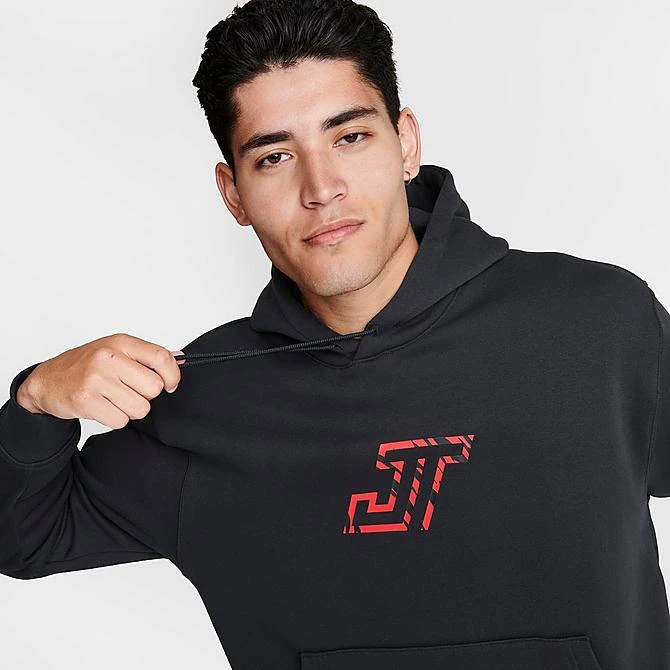 Nike Men's Jordan Jayson Tatum Logo Fleece Pullover Hoodie Black - FQ4140 010 7 Nike Men's Jordan Jayson Tatum Logo Fleece Pullover Hoodie Black - FQ4140 010 - Image 5