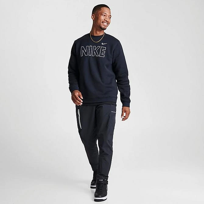Men's Nike Sportswear Club Fleece Wordmark Crewneck Sweatshirt Black/Multi - FQ6151 010 4 Men's Nike Sportswear Club Fleece Wordmark Crewneck Sweatshirt Black/Multi - FQ6151 010 - Image 2