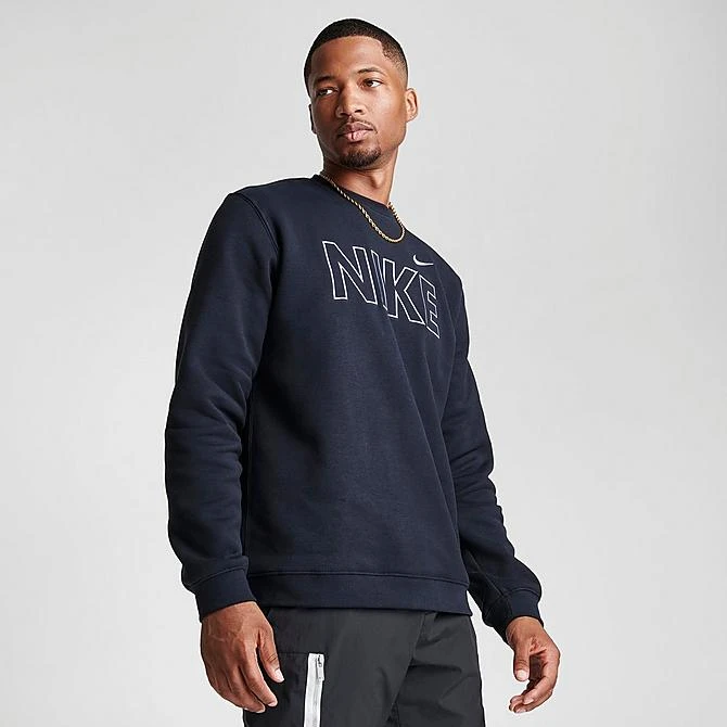 Men's Nike Sportswear Club Fleece Wordmark Crewneck Sweatshirt Black/Multi - FQ6151 010 5 Men's Nike Sportswear Club Fleece Wordmark Crewneck Sweatshirt Black/Multi - FQ6151 010 - Image 3