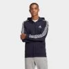 Men's Adidas Essentials Fleece 3-Stripes Full Zip Hoodie Ink - GK9053 408 2 Men's Adidas Essentials Fleece 3-Stripes Full Zip Hoodie Ink - GK9053 408 -Nike Sportwear Sales GK9053 408 M1
