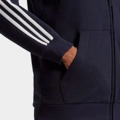 Men's Adidas Essentials Fleece 3-Stripes Full Zip Hoodie Ink - GK9053 408 10 Men's Adidas Essentials Fleece 3-Stripes Full Zip Hoodie Ink - GK9053 408 -Nike Sportwear Sales GK9053 408 M4