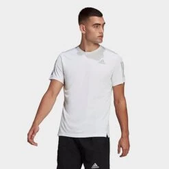 Men's Adidas Own The Run T-Shirt White/Reflective Silver - HB7444 100