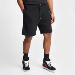 Men's Hoodrich OG Kraze Shorts Black/Chili Pepper/Mars Red - HR0303 001 -Nike Sportwear Sales HR0303 001 M3