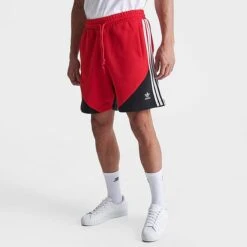 Men's Adidas Originals SST Fleece Shorts Better Scarlet/Black - IC5556 610