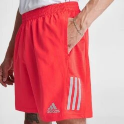 Men's Adidas Own The Run Shorts Bright Red/Reflective Silver - IC7633 600 -Nike Sportwear Sales IC7633 600 M5