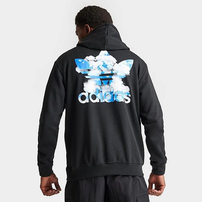 Men's Adidas Originals Cloudy Trefoil Graphic Hoodie Black - II8168 001