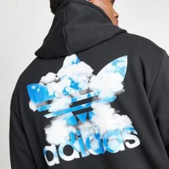 Men's Adidas Originals Cloudy Trefoil Graphic Hoodie Black - II8168 001 -Nike Sportwear Sales II8168 001 M5