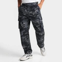 Men's Adidas Originals Camo Graphic Cargo Pants Carbon/Camo - IK3535 099