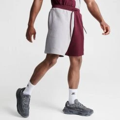 Men's Adidas Originals Color Split Shorts Maroon/Grey - IK4224 615 -Nike Sportwear Sales IK4224 615 M3