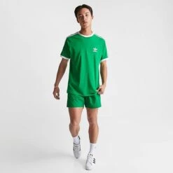 Men's Adidas Originals 3-Stripes California T-Shirt Green - IM0410 360 -Nike Sportwear Sales IM0410 360 M2