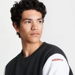 Men's Adidas Originals Colorado Crewneck Sweatshirt Black/Grey/Better Scarlet/White - IQ0018 001 -Nike Sportwear Sales IQ0018 001 M6