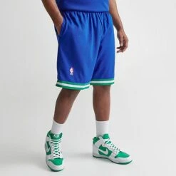 Men's Mitchell & Ness Dallas Mavericks NBA 1998-99 Away Swingman Basketball Shorts Royal Blue/Green - MAROYA98 DAL -Nike Sportwear Sales MAROYA98 DAL M3