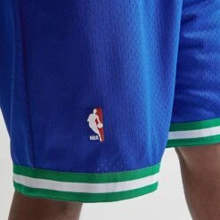 Men's Mitchell & Ness Dallas Mavericks NBA 1998-99 Away Swingman Basketball Shorts Royal Blue/Green - MAROYA98 DAL -Nike Sportwear Sales MAROYA98 DAL M6