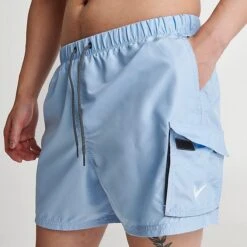Men's Nike Packable Cargo Volley 5-Inch Swim Shorts Psychic Blue - NESSB520 487 -Nike Sportwear Sales NESSB520 487 M5