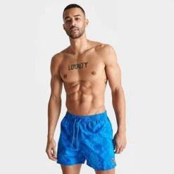 Men's Nike Swim Collage 5’’ Volley Shorts Swim Shorts Photo Blue - NESSC462 458
