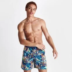 Men's Nike Electric Floral Icon 7" Swim Shorts Midnight Navy - NESSC467 440 -Nike Sportwear Sales NESSC467 440 M3