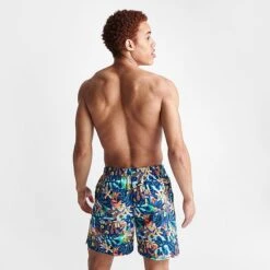 Men's Nike Electric Floral Icon 7" Swim Shorts Midnight Navy - NESSC467 440 -Nike Sportwear Sales NESSC467 440 M4