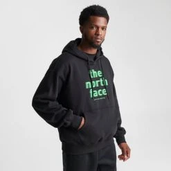 Men's The North Face NSE Glitched Graphic Hoodie Black/Green - NF0A84GE 001 -Nike Sportwear Sales NF0A84GE 001 M3