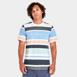 Men's Sonneti London Multi Stripe T-Shirt White/Multi - SNM12888 010 -Nike Sportwear Sales SNM12888 010 M3