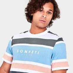 Men's Sonneti London Multi Stripe T-Shirt White/Multi - SNM12888 010 -Nike Sportwear Sales SNM12888 010 M5