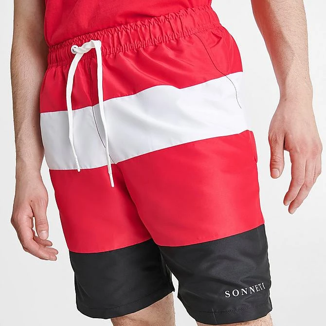 Men's Sonneti London Striped Swim Shorts Red/Black - SNM13121 090 7 Men's Sonneti London Striped Swim Shorts Red/Black - SNM13121 090 - Image 5